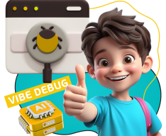 Тестирование & Vibe Debug. Охотники за багами - КИБЕРшкола программирования для детей, компьютерные курсы для школьников, начинающих и подростков - KIBERone г. Кузьминки